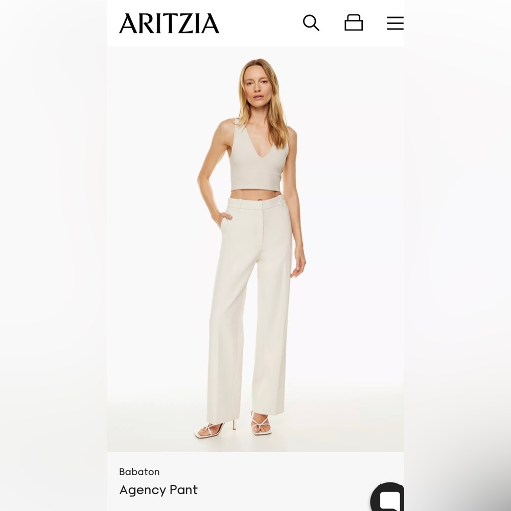 COPY - Aritzia “Agency” pants - Matte Pearl - size 2